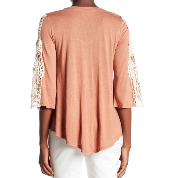 Bobeau Crochet Sleeve Blouse - Picture 3 of 7